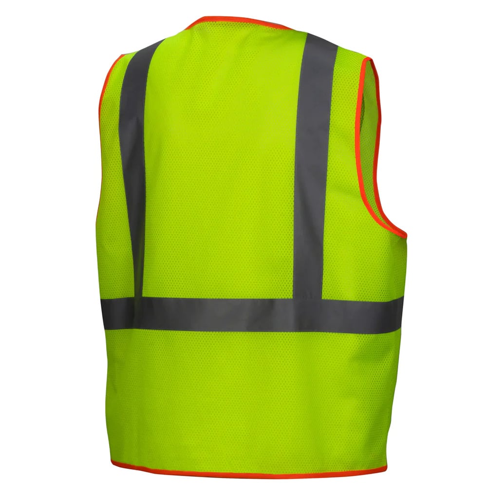 Pyramex RVZ40 Class 2 Zip-Front Hi Vis Safety Vest with Contrast Trim