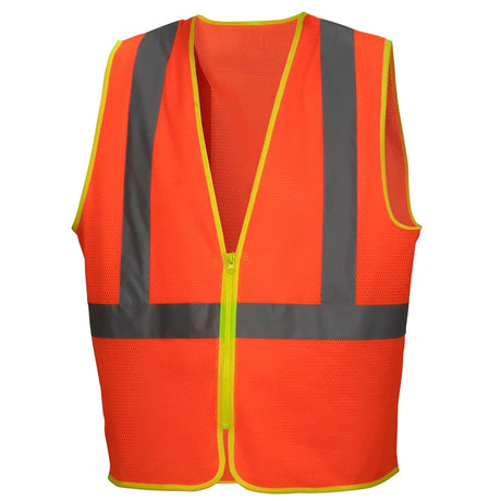 Pyramex RVZ40 Class 2 Zip-Front Hi Vis Safety Vest with Contrast Trim