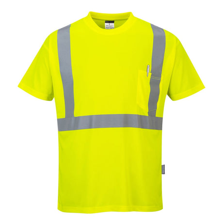 Portwest S190 Series Hi Vis Short-Sleeved T-Shirt with Chest Pocket