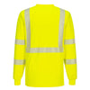 Portwest S195 Hi Vis Long Sleeve Pocket T-Shirt with Segmented Tape