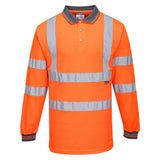 Portwest S277 Series Hi Vis Long-Sleeved Polo Shirt with Knitted Cuffs