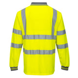 Portwest S277 Series Hi Vis Long-Sleeved Polo Shirt with Knitted Cuffs