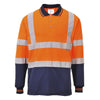 Portwest S279 Hi Vis Two-Tone Long-Sleeved Polo with Ribbed Cuffs