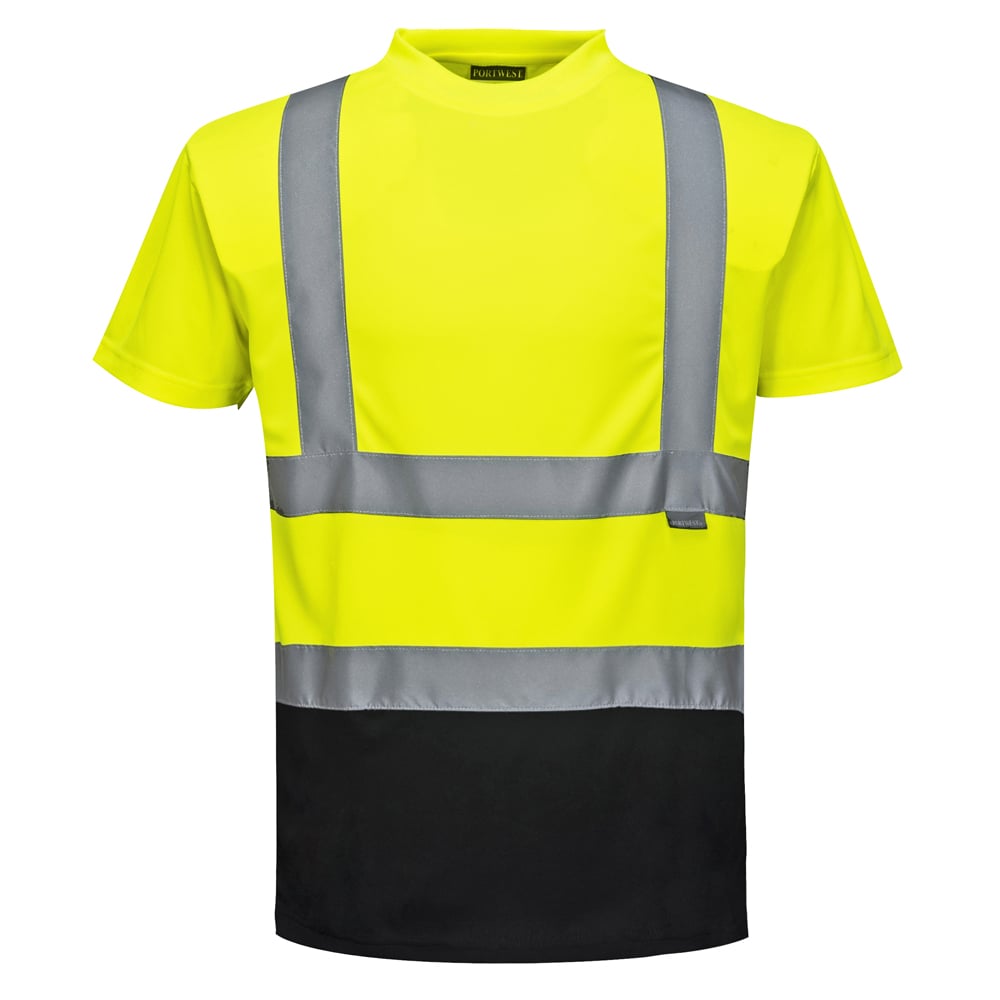 Portwest S378 Hi Vis Two-Tone Short-Sleeved Shirt with Taped Neck Seam