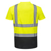 Portwest S378 Hi Vis Two-Tone Short-Sleeved Shirt with Taped Neck Seam