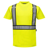 Portwest S395 Hi Vis Detroit Short-Sleeved Shirt with Contrasting Tape