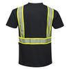 Portwest S396 Iona Xtra Black Short Sleeved Shirt with Reflective Tape