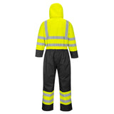 Portwest S485 Hi Vis Lined Contrast Coverall with Zip and Snap Closure