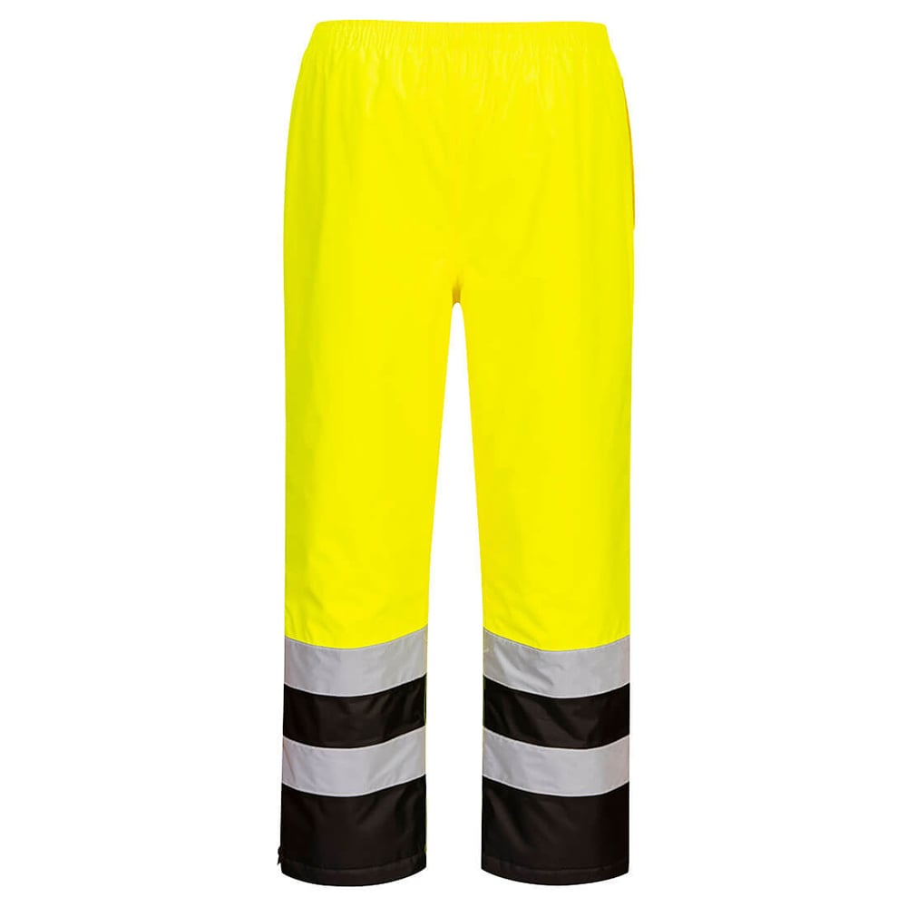 Portwest S598 Hi-Vis Lined Rain Pant with Contrast Panel