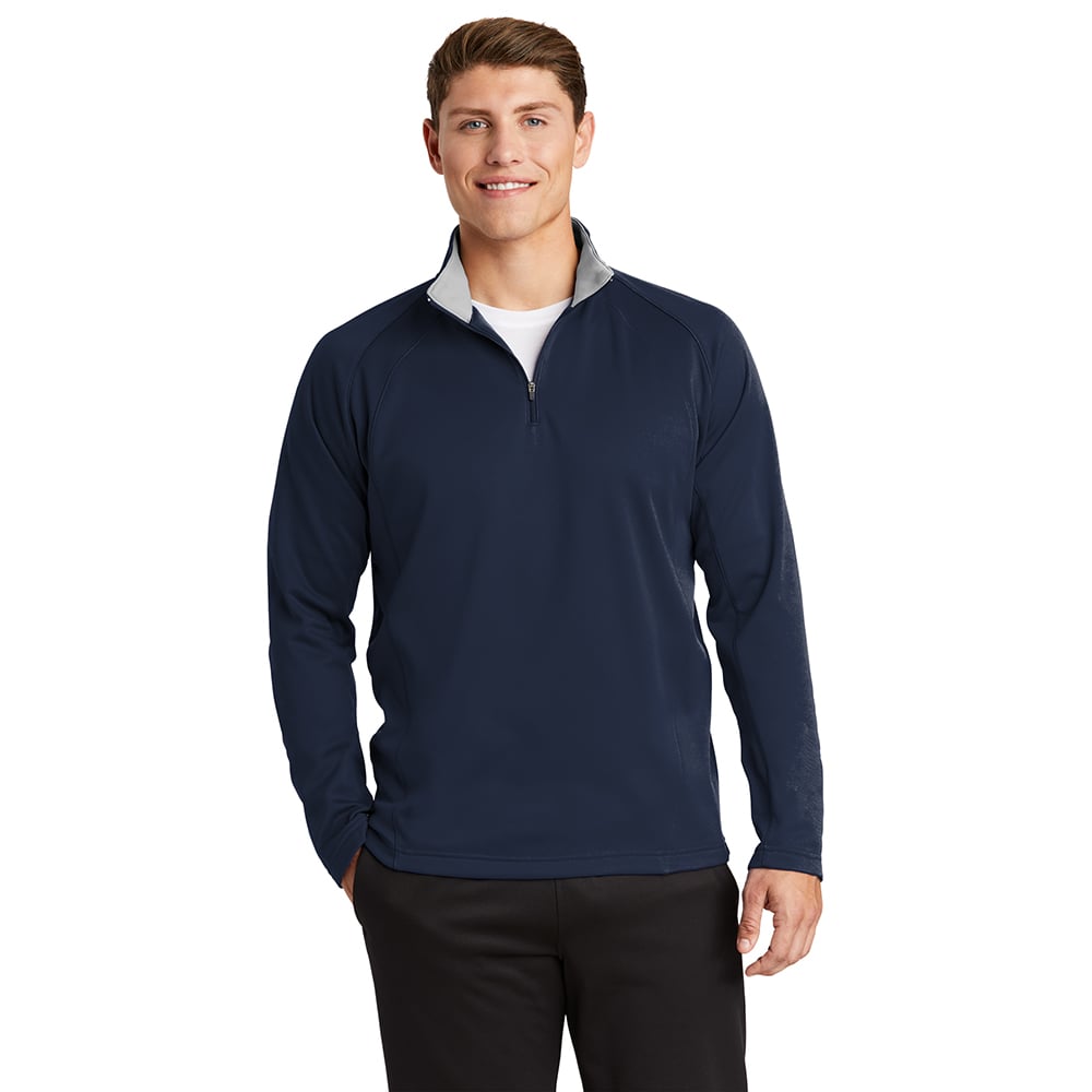 Sport - Tek F243 Sport - Wick Fleece 1/4 - Zip Pullover with Contrast Collar - Gorvex.com