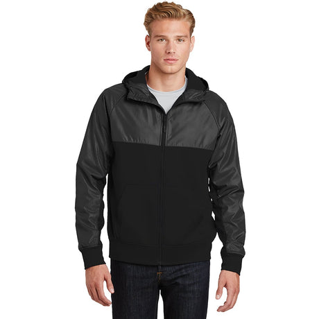 Sport - Tek JST50 Embossed Hybrid Full - Zip Hooded Jacket - Gorvex.com