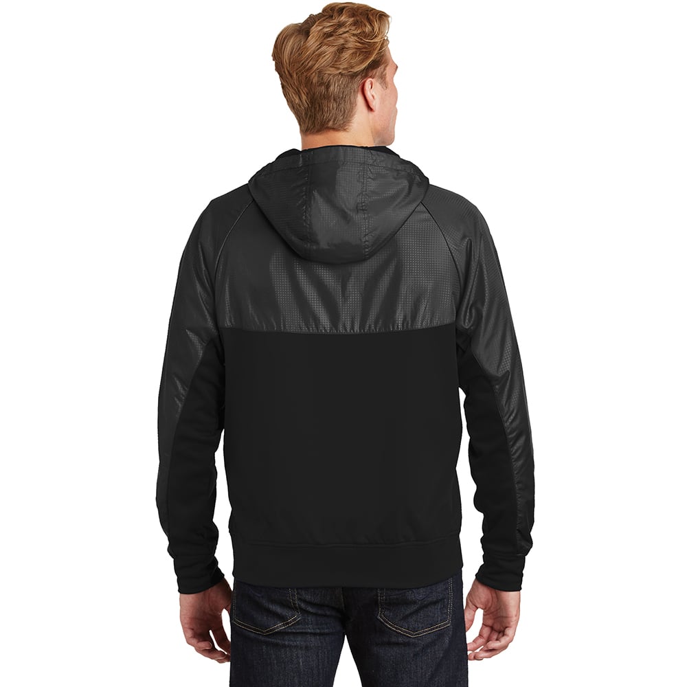 Sport - Tek JST50 Embossed Hybrid Full - Zip Hooded Jacket - Gorvex.com