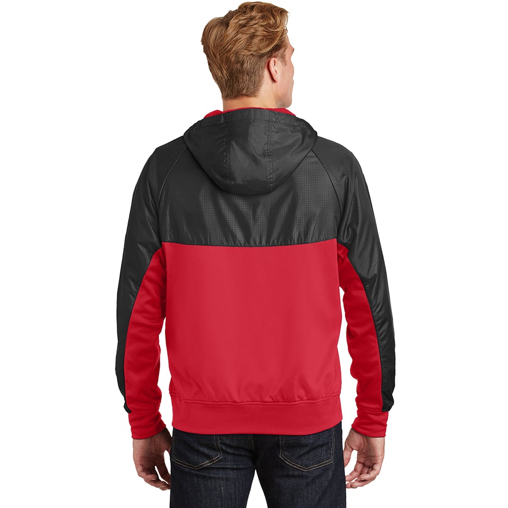 Sport - Tek JST50 Embossed Hybrid Full - Zip Hooded Jacket - Gorvex.com