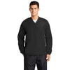 Sport - Tek JST62 Colorblock V - Neck Wind Shirt with Tipped Collar - Gorvex.com