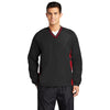 Sport - Tek JST62 Colorblock V - Neck Wind Shirt with Tipped Collar - Gorvex.com