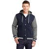 Sport - Tek JST82 Insulated Letterman Jacket with Detachable Hood - Gorvex.com