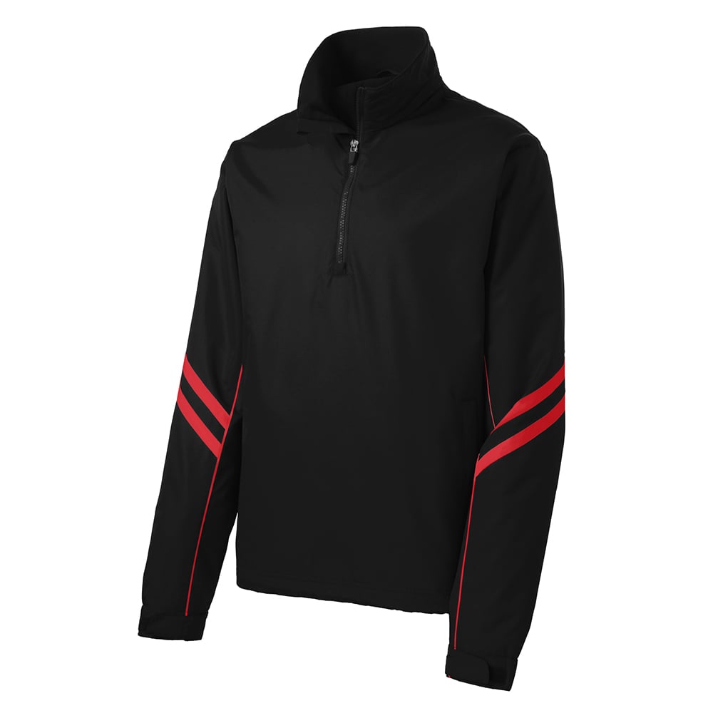 Sport - Tek JST84 Ripstop 1/2 - Zip Pullover with Front Zippered Pockets - Gorvex.com