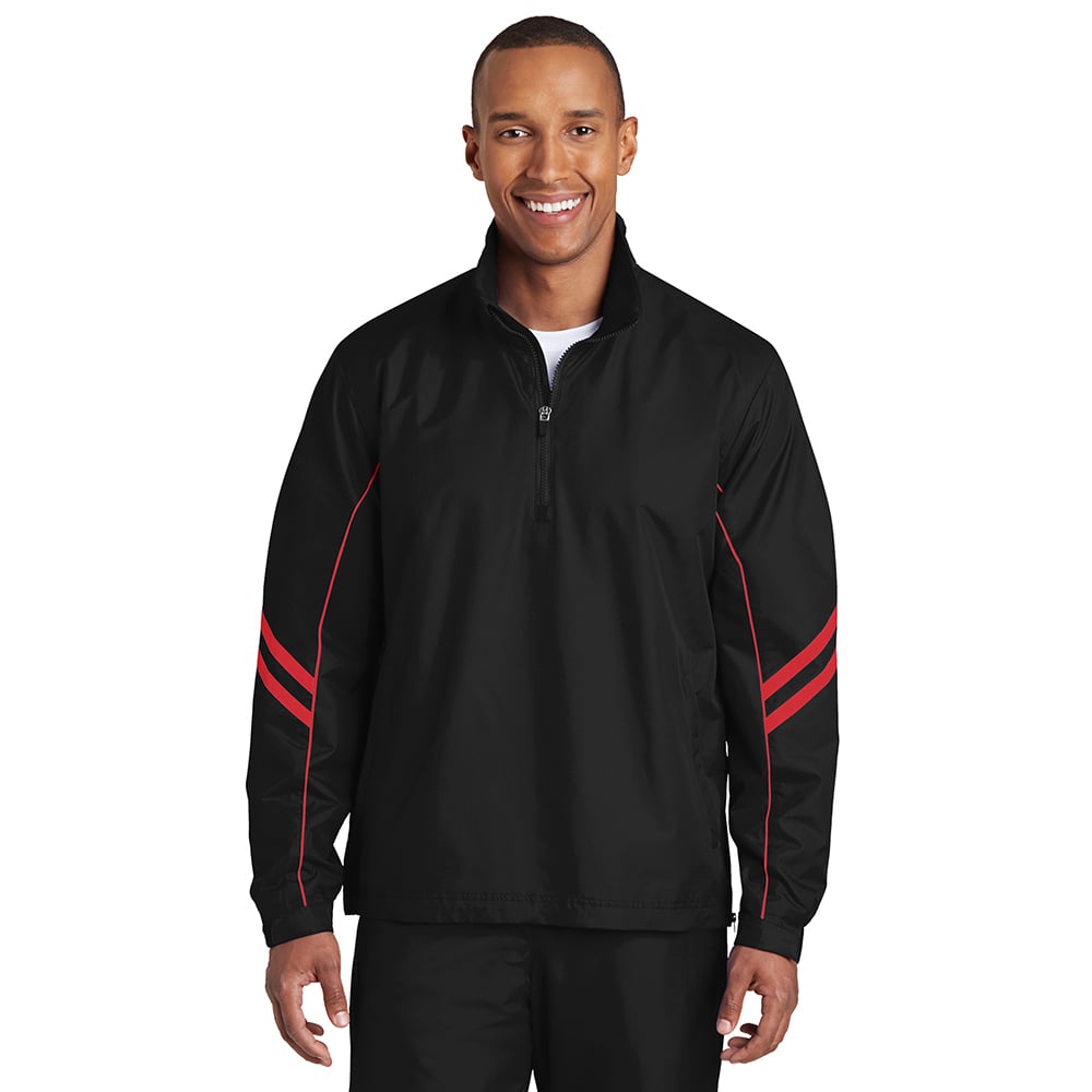 Sport - Tek JST84 Ripstop 1/2 - Zip Pullover with Front Zippered Pockets - Gorvex.com