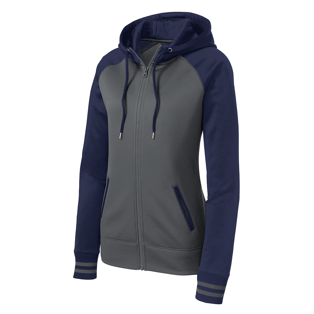 Sport - Tek LST236 Sport - Wick Women's Full - Zip Varsity Jacket with Hood - Gorvex.com