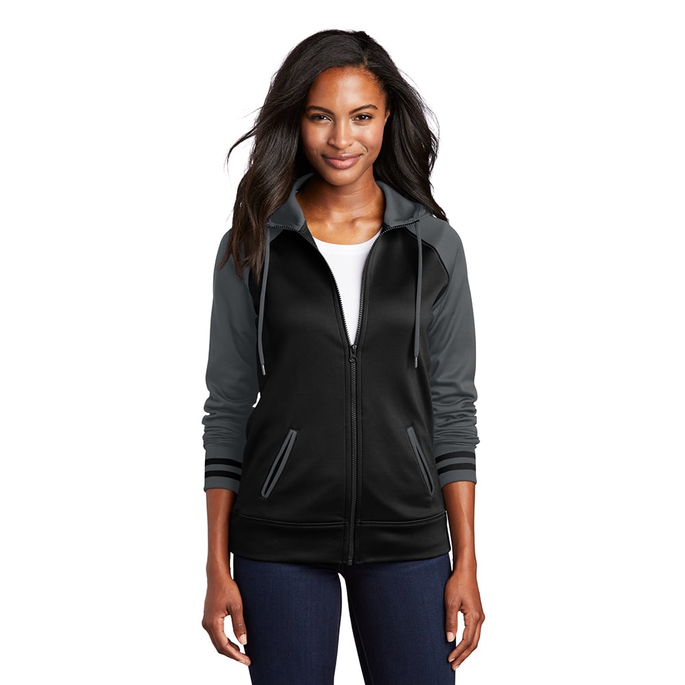 Sport - Tek LST236 Sport - Wick Women's Full - Zip Varsity Jacket with Hood - Gorvex.com