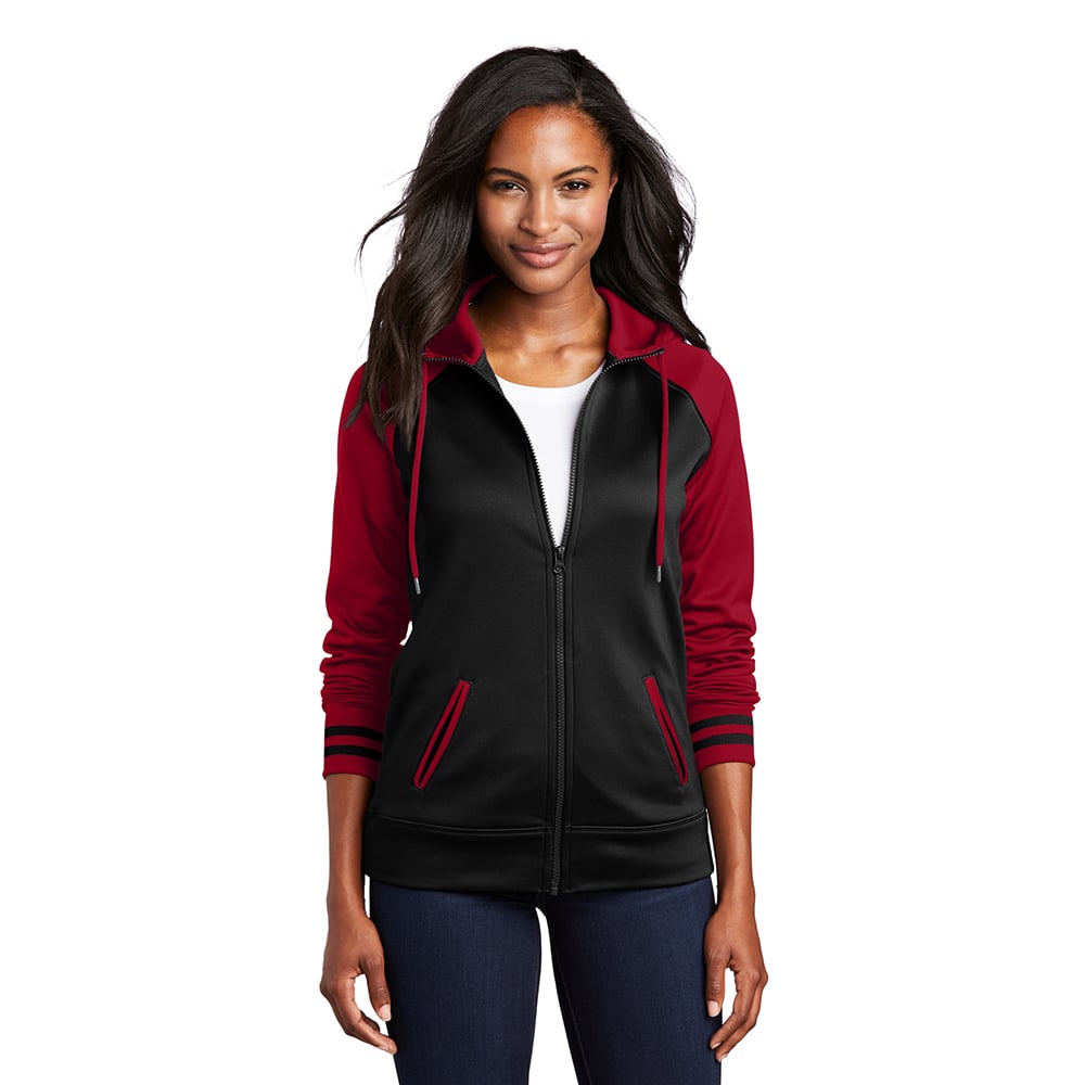 Sport - Tek LST236 Sport - Wick Women's Full - Zip Varsity Jacket with Hood - Gorvex.com