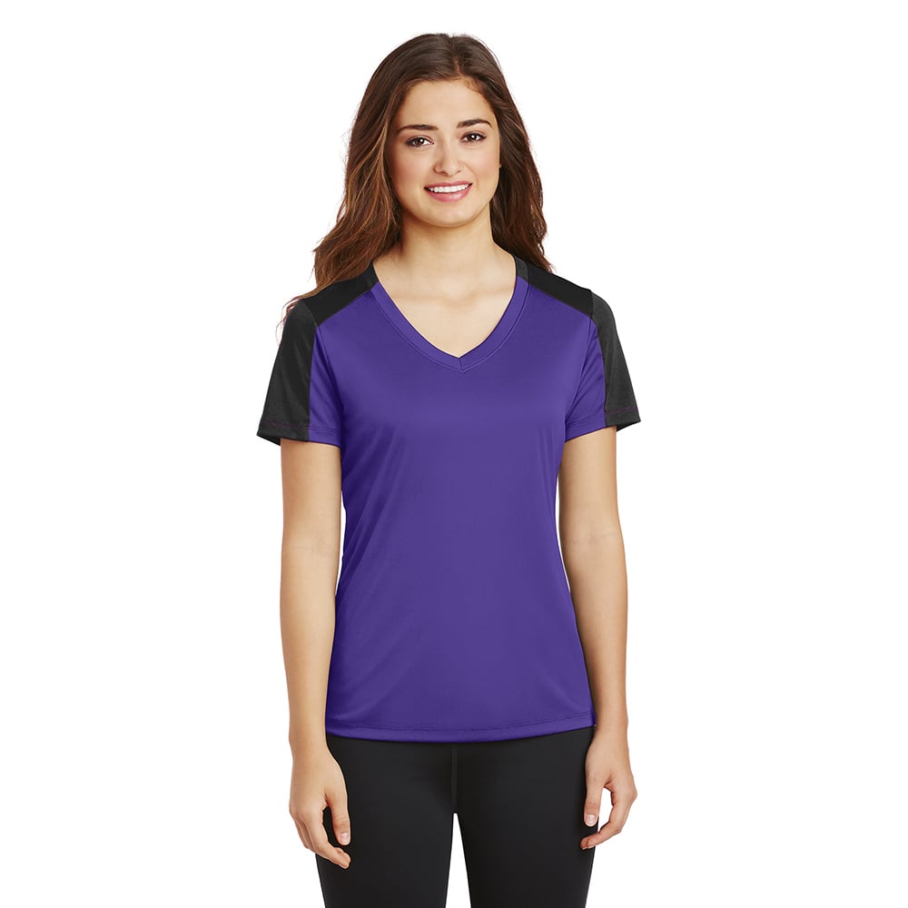 Sport - Tek LST354 PosiCharge Women's Contrast Sleeve Competitor Tee - Gorvex.com