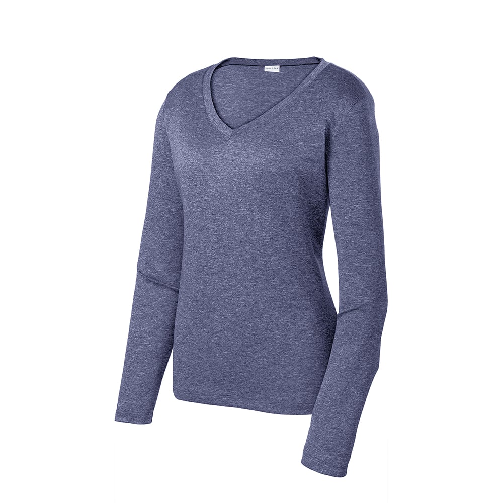 Sport - Tek LST360LS Women's Heather Contender Long Sleeve V - Neck Tee - Gorvex.com