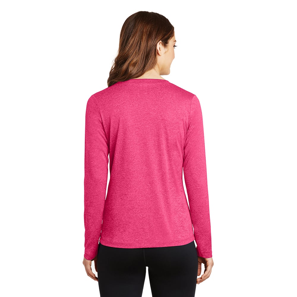 Sport - Tek LST360LS Women's Heather Contender Long Sleeve V - Neck Tee - Gorvex.com