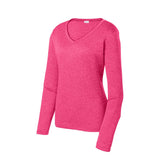 Sport - Tek LST360LS Women's Heather Contender Long Sleeve V - Neck Tee - Gorvex.com