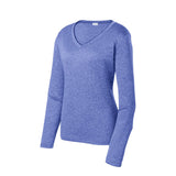 Sport - Tek LST360LS Women's Heather Contender Long Sleeve V - Neck Tee - Gorvex.com
