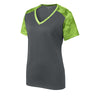 Sport - Tek LST371 Women's CamoHex Two - Tone V - Neck T-Shirt - Gorvex.com