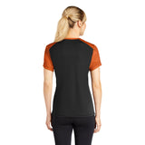 Sport - Tek LST371 Women's CamoHex Two - Tone V - Neck T-Shirt - Gorvex.com