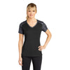 Sport - Tek LST371 Women's CamoHex Two - Tone V - Neck T-Shirt - Gorvex.com