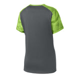 Sport - Tek LST371 Women's CamoHex Two - Tone V - Neck T-Shirt - Gorvex.com