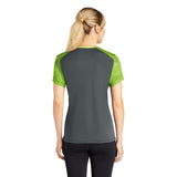 Sport - Tek LST371 Women's CamoHex Two - Tone V - Neck T-Shirt - Gorvex.com