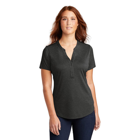 Sport - Tek LST468 Women's Endeavor Short Sleeve Henley Shirt - Gorvex.com