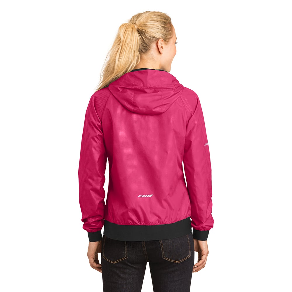 Sport - Tek LST53 Women's Embossed Wind Jacket with Reflective Details - Gorvex.com