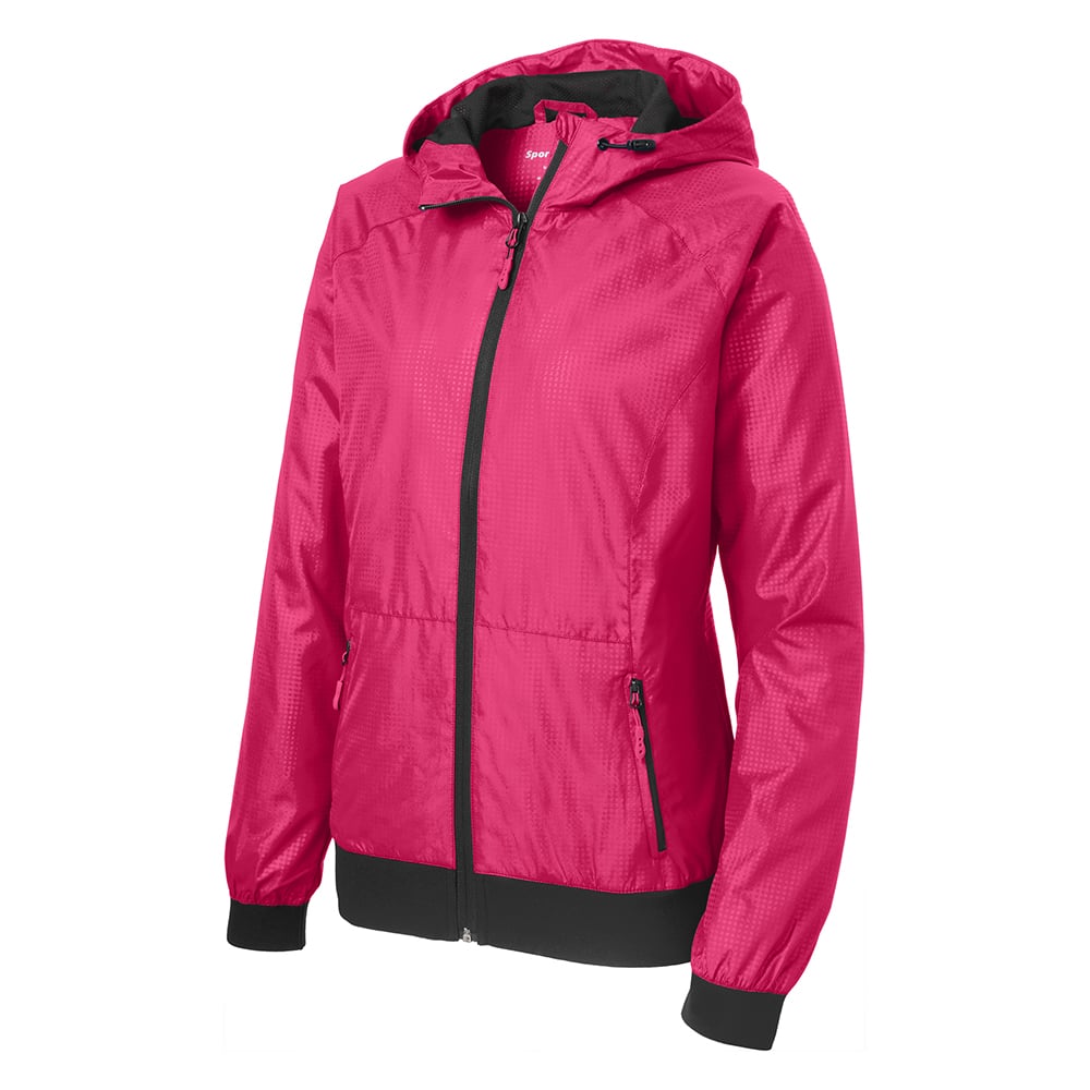 Sport - Tek LST53 Women's Embossed Wind Jacket with Reflective Details - Gorvex.com