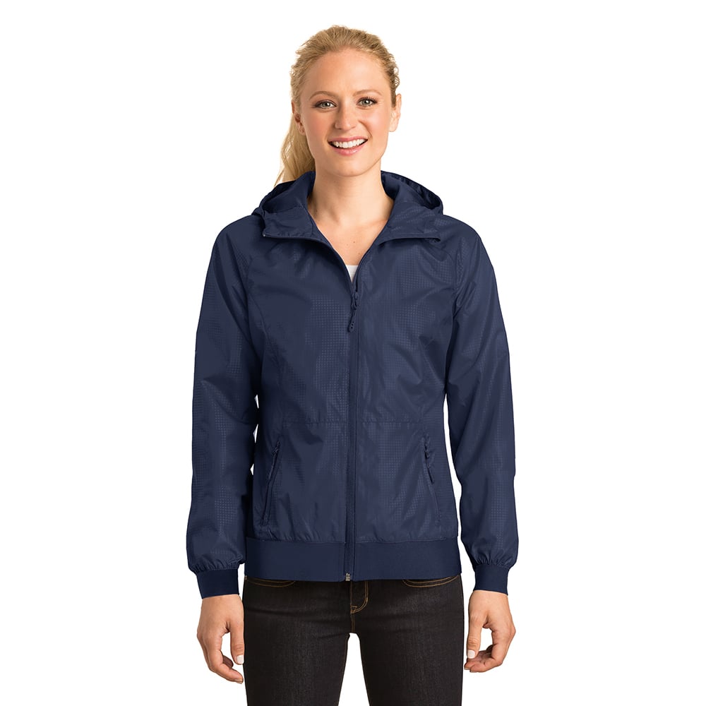 Sport - Tek LST53 Women's Embossed Wind Jacket with Reflective Details - Gorvex.com