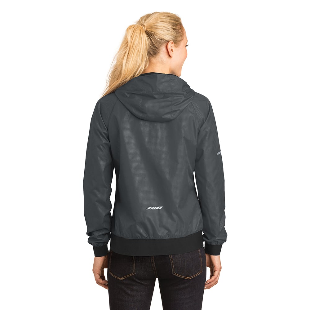 Sport - Tek LST53 Women's Embossed Wind Jacket with Reflective Details - Gorvex.com