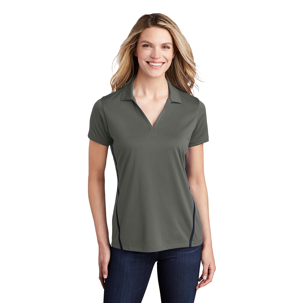 Sport - Tek LST620 PosiCharge Women's Two - Tone Y - Neck Tough Polo - Gorvex.com