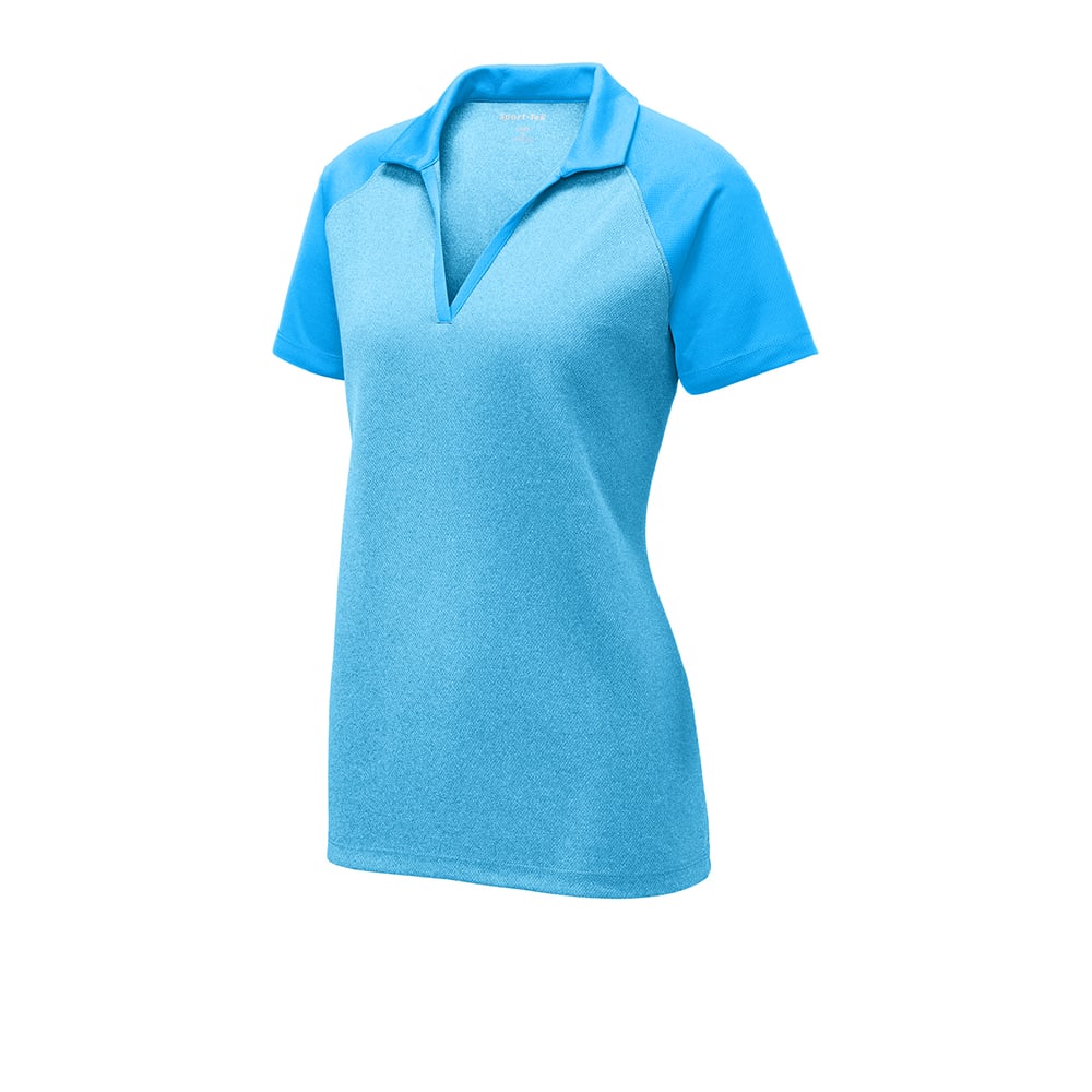 Sport - Tek LST641 PosiCharge Women's RacerMesh Heather Block Polo - Gorvex.com