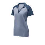 Sport - Tek LST641 PosiCharge Women's RacerMesh Heather Block Polo - Gorvex.com