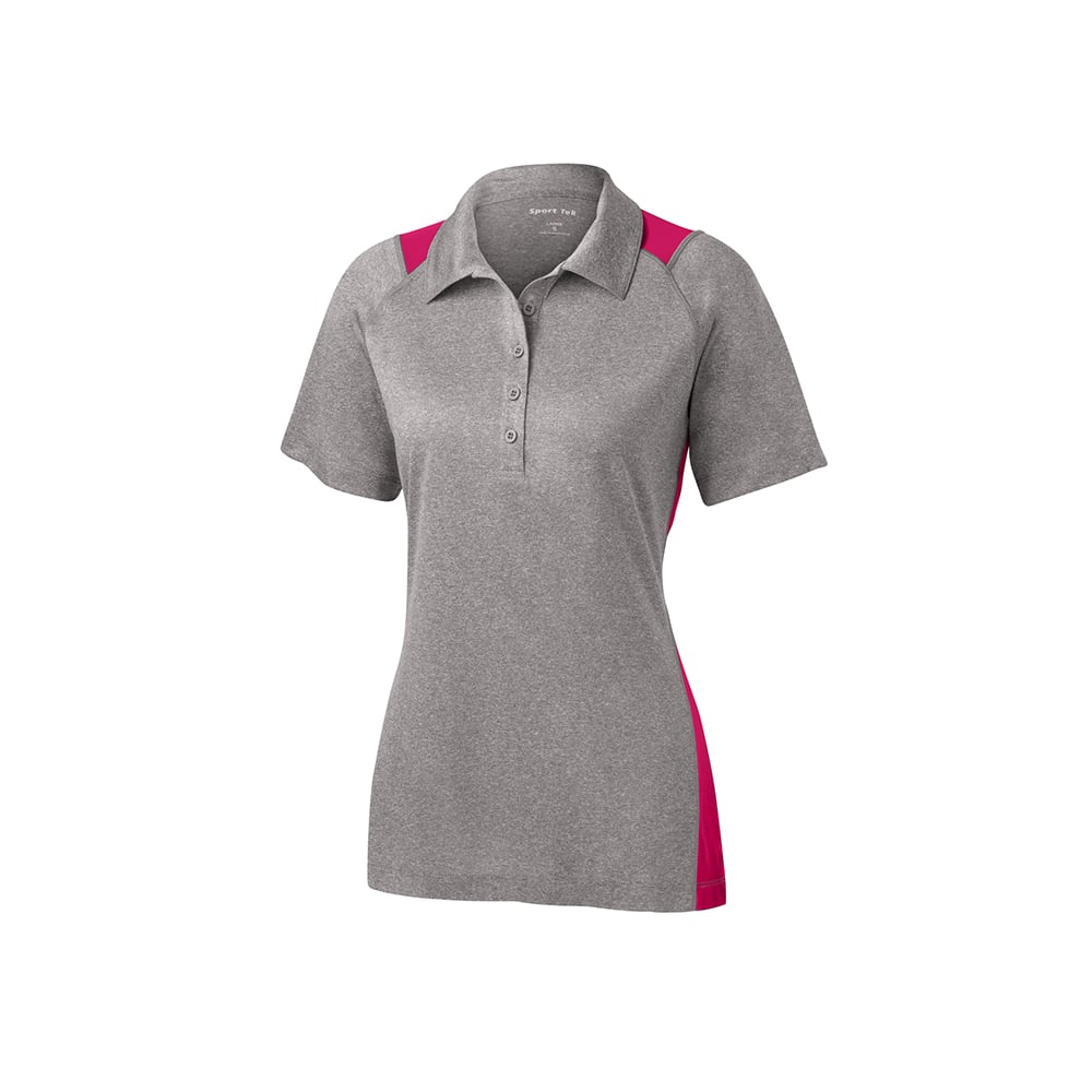 Sport - Tek LST665 Contender Women's Two - Tone Heather Raglan Polo - Gorvex.com