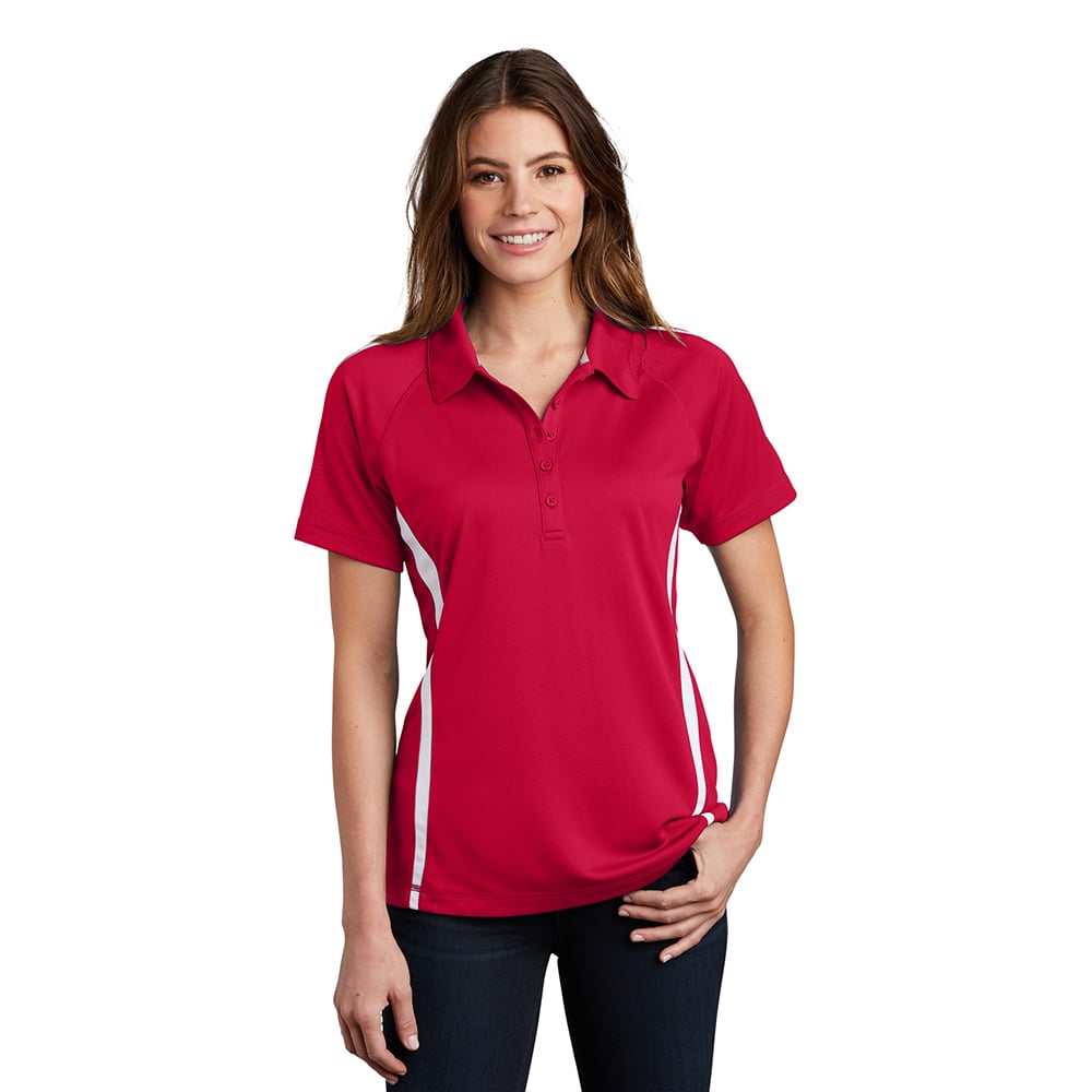 Sport - Tek LST685 PosiCharge Women's Micro - Mesh Two - Tone Polo - Gorvex.com