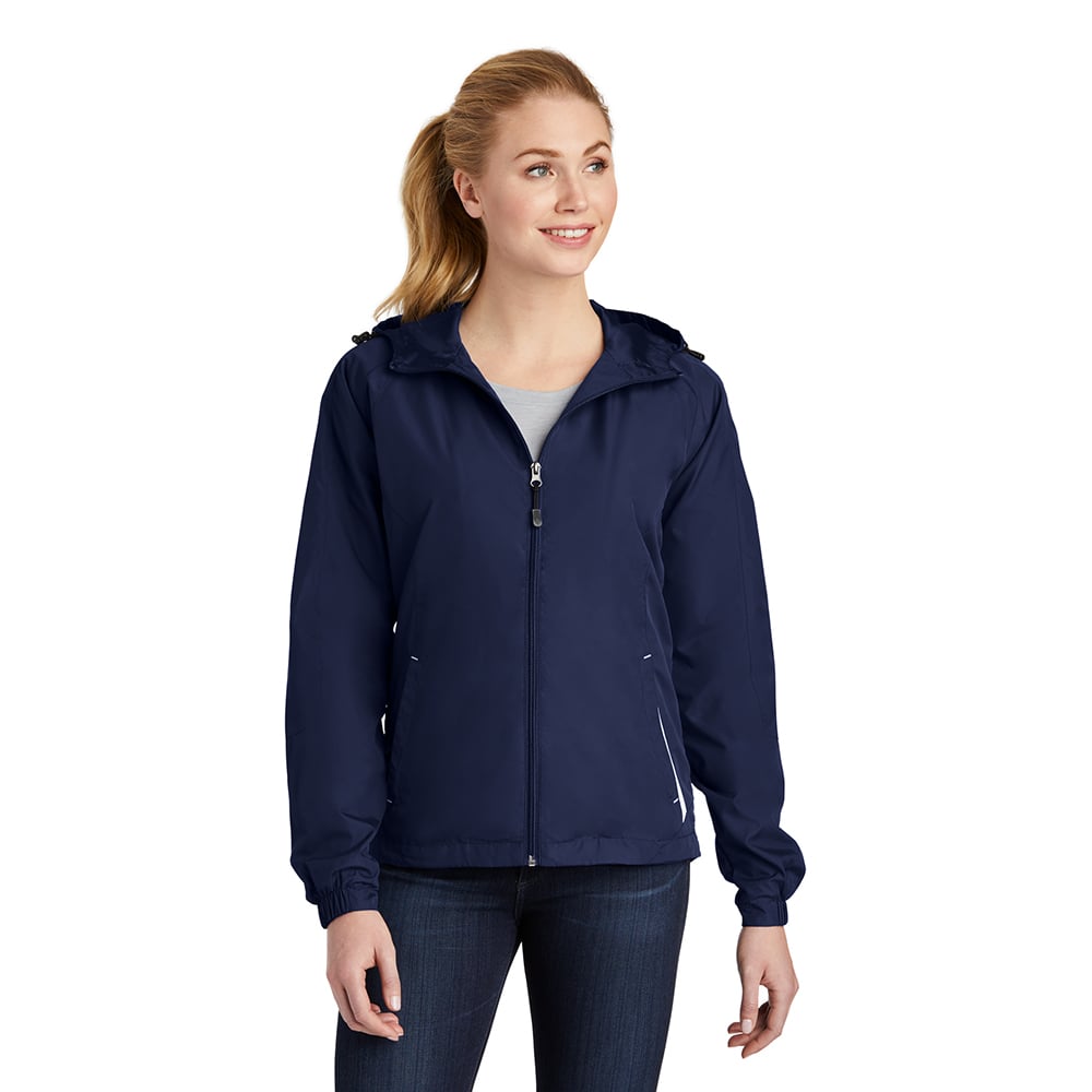 Sport - Tek LST76 Women's Two - Tone Raglan Jacket with Drawcord Hood - Gorvex.com