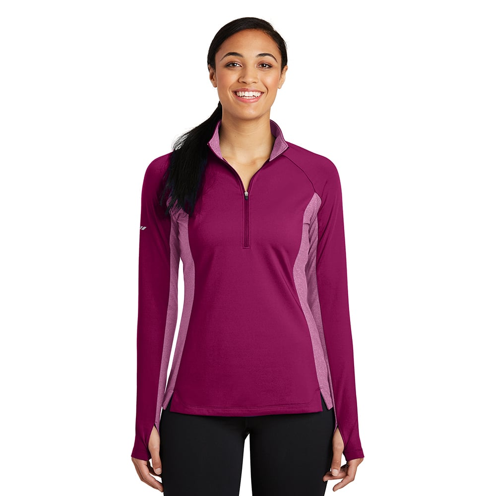 Sport - Tek LST854 Sport - Wick Stretch Women's Contrast Half - Zip Pullover - Gorvex.com