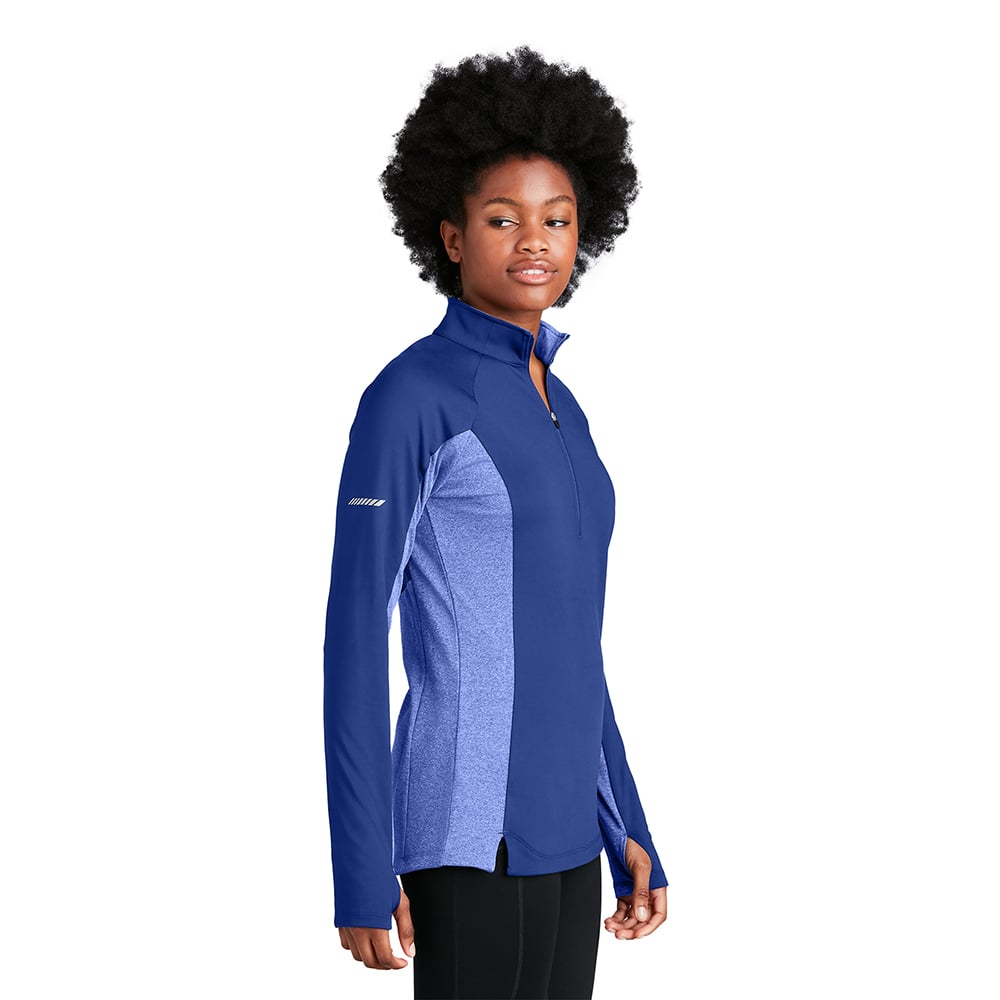 Sport - Tek LST854 Sport - Wick Stretch Women's Contrast Half - Zip Pullover - Gorvex.com