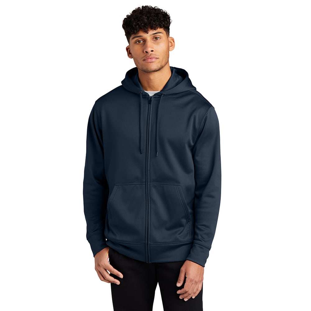 Sport - Tek ST238 Sport - Wick Full - Zip Fleece Hooded Jacket with Pockets - Gorvex.com