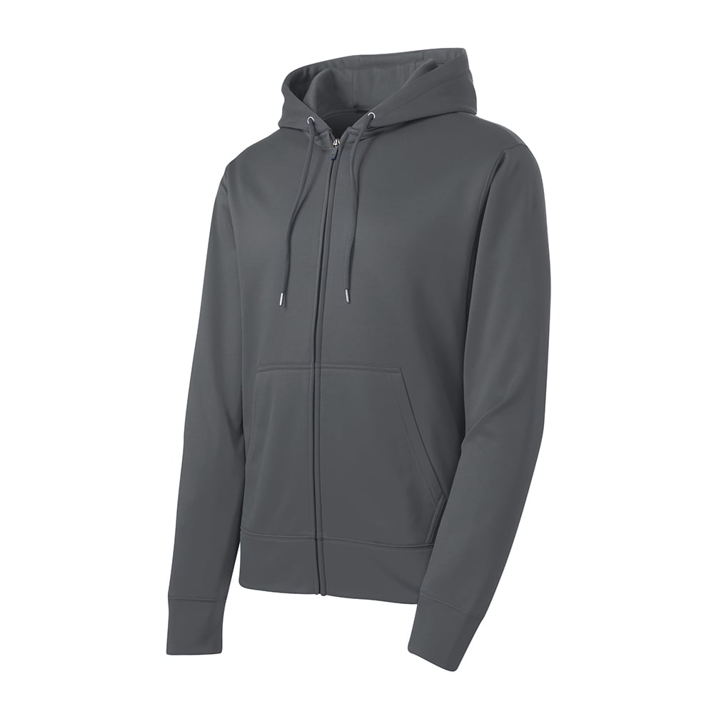 Sport - Tek ST238 Sport - Wick Full - Zip Fleece Hooded Jacket with Pockets - Gorvex.com